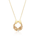 Avera Holiday Wreath Crystal Pendant Necklace in Gold by Avera Group