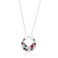 Avera Holiday Wreath Crystal Pendant Necklace in Gold by Avera Group