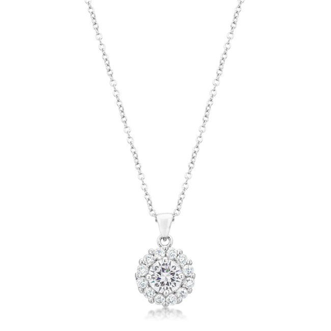 Avera Bella Bridal Pendant Necklace In Sterling Silver by Avera Group