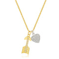 Avera Pave Heart and Arrow Pendant in Radiant Gold by Avera Group