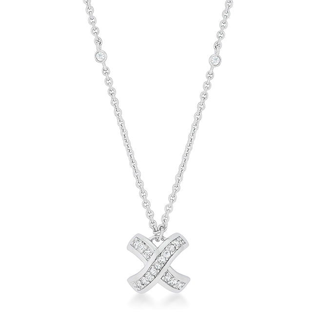 Avera Timeless Pave Necklace In Sterling Silver by Avera Group