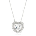 Avera Radiant Halo Heart Pendant in Sterling Silver by Avera Group