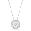 Avera Pave Halo Pendant In Sterling Silver