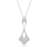 Avera Elegant Tear Drop Dangle Pendant for Women in Silver