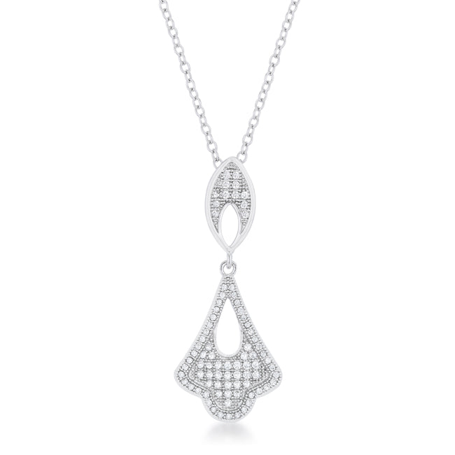 Avera Elegant Tear Drop Dangle Pendant for Women in Silver by Avera Group