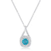 Avera Christal 1.2ct Cz Classic Necklace In Turquoise/Aqua