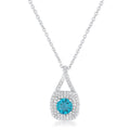 Avera Christal 1.2ct Cz Classic Necklace In Turquoise/Aqua by Avera Group