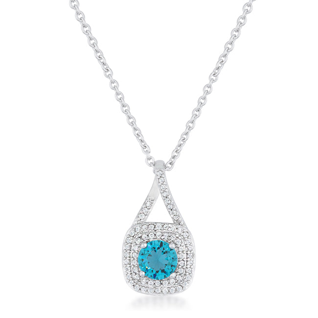 Avera Christal 1.2ct Cz Classic Necklace In Turquoise/Aqua by Avera Group
