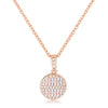 Avera Radiant CZ Disk Pendant Necklace in Pink