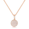 Avera Radiant CZ Disk Pendant Necklace in Pink by Avera Group
