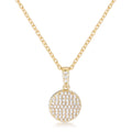 Avera Radiant CZ Disk Pendant Necklace in Pink by Avera Group