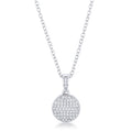 Avera Radiant CZ Disk Pendant Necklace in Pink by Avera Group