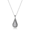 Avera .37 Ct Tear Drop Pendant Necklace with Cubic Zirconia