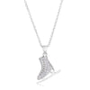 Avera Delicate .4Ct Plated Ice Skate Pendant Necklace