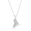 Avera Delicate .4Ct Plated Ice Skate Pendant Necklace by Avera Group