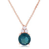 Avera Simple Plated 9mm Cubic Zirconia Pendant Necklace