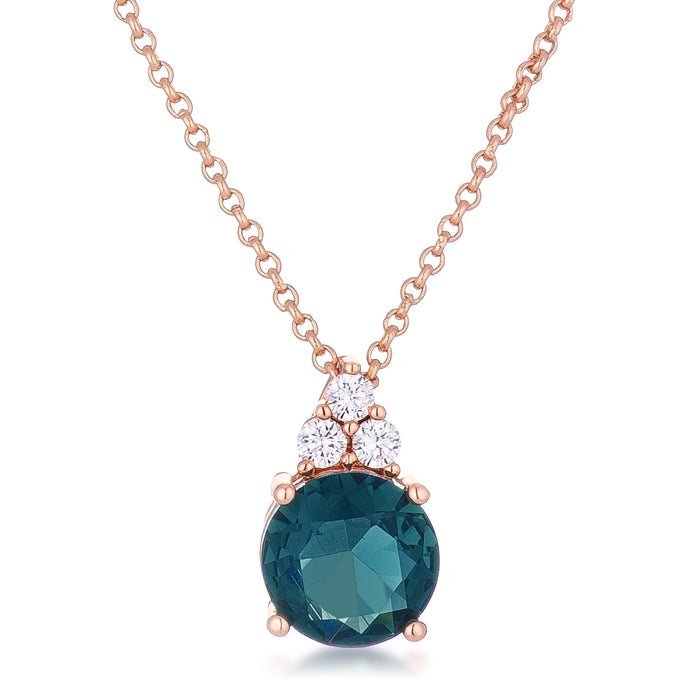 Avera Simple Plated 9mm Cubic Zirconia Pendant Necklace by Avera Group