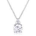 Avera Simple Plated 9mm Cubic Zirconia Pendant Necklace by Avera Group