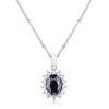Avera Petite Royal Oval Pendant Necklace in Black