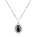 Avera Petite Royal Oval Pendant Necklace in Black by Avera Group