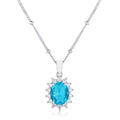 Avera Petite Royal Oval Pendant Necklace in Black by Avera Group