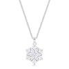 Avera Brilliant Marquise Snowflake Pendant in Sterling Silver