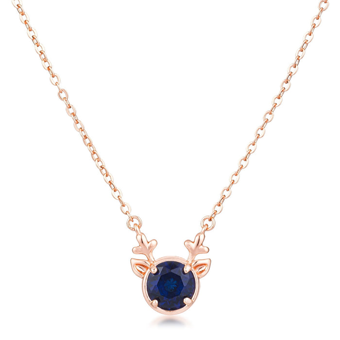 Avera Reversible Cubic Zirconia Reindeer Pendant Necklace by Avera Group