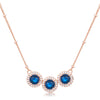 Avera 3.1Ct Plated Tri-Halo Cubic Zirconia Pendant Necklace
