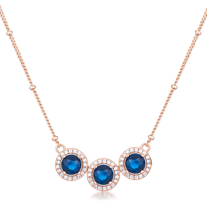 Avera 3.1Ct Plated Tri-Halo Cubic Zirconia Pendant Necklace by Avera Group