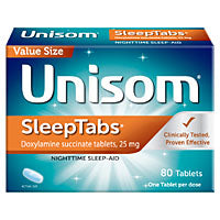 Unisom SleepTabs Nighttime Sleep Aid, 25mg Doxylamine Succinate, 80 Count by Pasteur Pharmacy