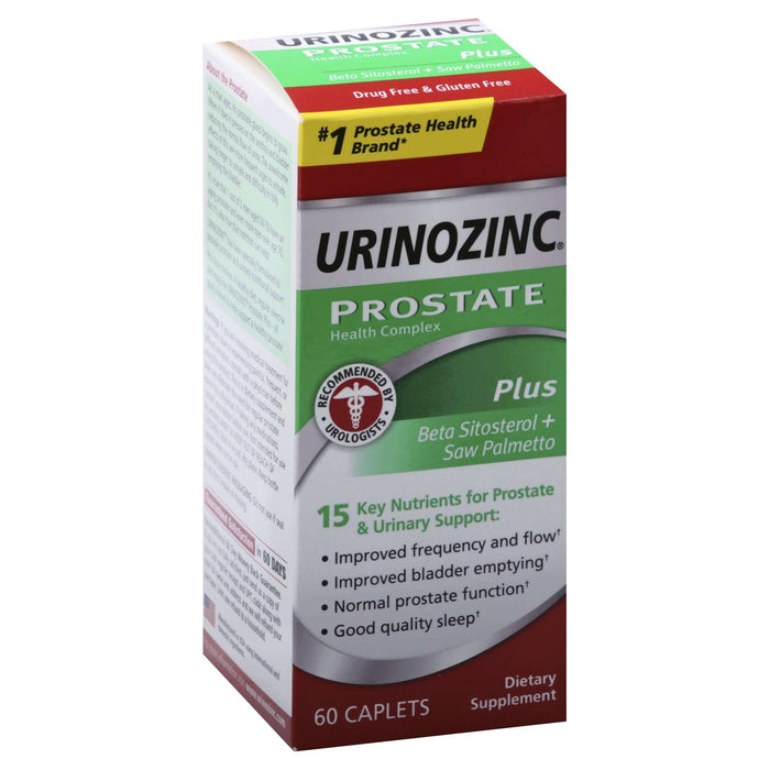 Urinozinc Prostate Plus with Beta-Sitosterol & Saw Palmetto – 60 Caplets by Pasteur Pharmacy
