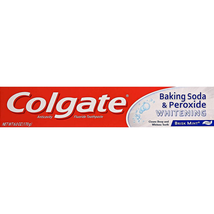 Colgate Brisk Mint Fluoride Toothpaste, Anticavity, Whitening, Baking Soda & Peroxide, Paste by Pasteur Pharmacy