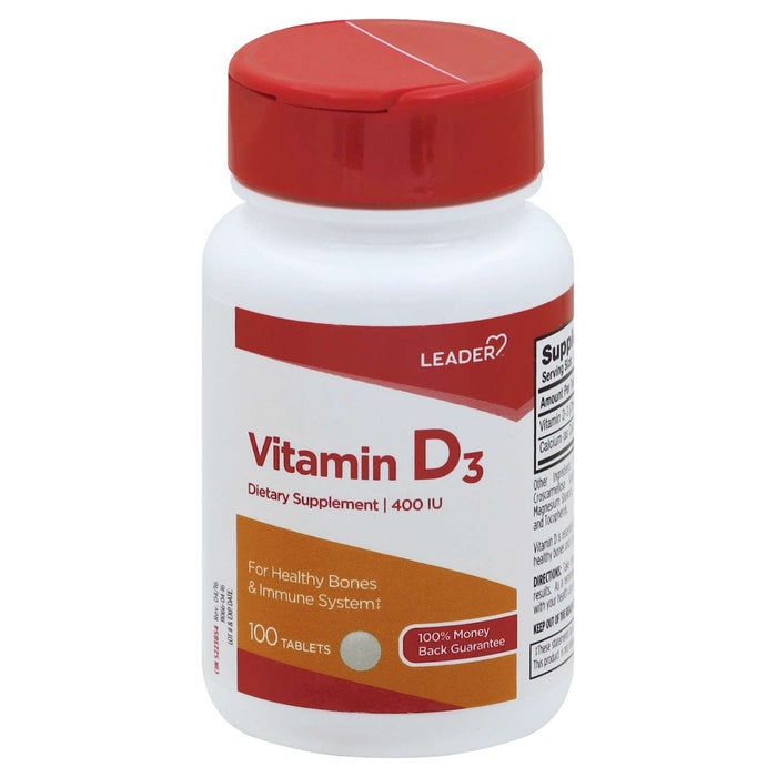 Leader vitamin d3 400iu tablets 100 ct , tablets by Pasteur Pharmacy
