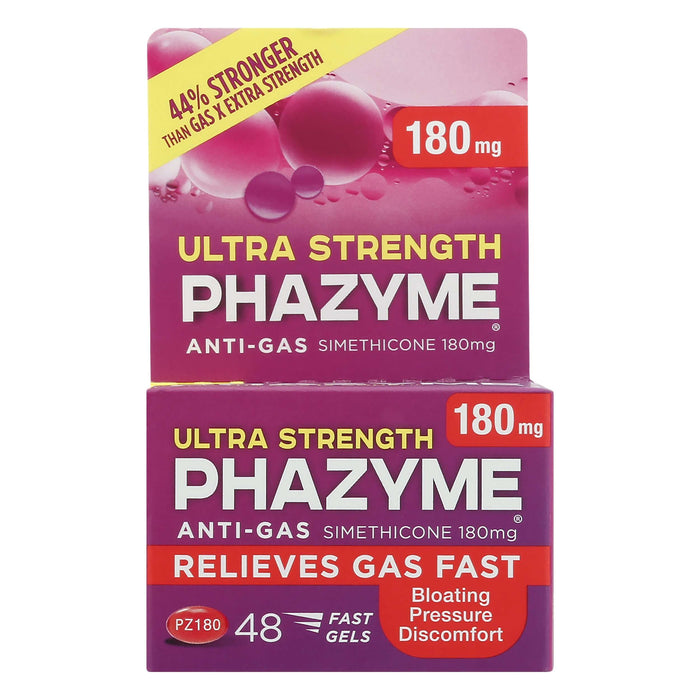Phazyme Ultra Strength Gas & Bloating Relief, Works In Minutes, 48 Fast Gels by Pasteur Pharmacy