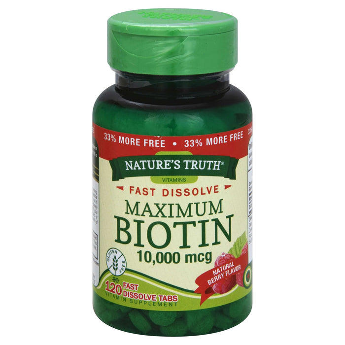 Nature's Truth Tablets Fast Dissolve Maximum Natural Berry Flavor 10,000 Mcg Biotin by Pasteur Pharmacy