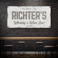 Personalized Whiskey and Wine Bar Sign: Custom Bar Signs for Home Bar – Perfect Man Cave Wall Decor & Ideal Gift for Wine Lovers by Tailored Canvases