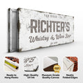 Personalized Whiskey and Wine Bar Sign: Custom Bar Signs for Home Bar – Perfect Man Cave Wall Decor & Ideal Gift for Wine Lovers by Tailored Canvases