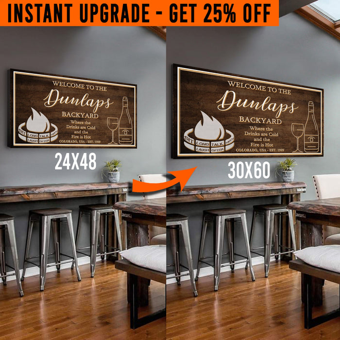 Upgrade Your 48x24 Inches 'Backyard Sign (Style 1) Canvas To 60x30 Inches by Tailored Canvases