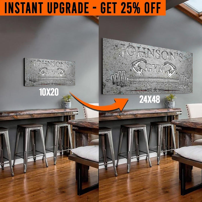 Upgrade Your 'Gym' (Style 3) Canvas To 24x48 Inches by Tailored Canvases