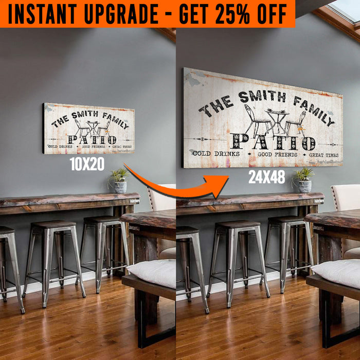 Upgrade Your 20x10 Inches 'Family Patio' (Style 1) Canvas To 48x24 Inches by Tailored Canvases