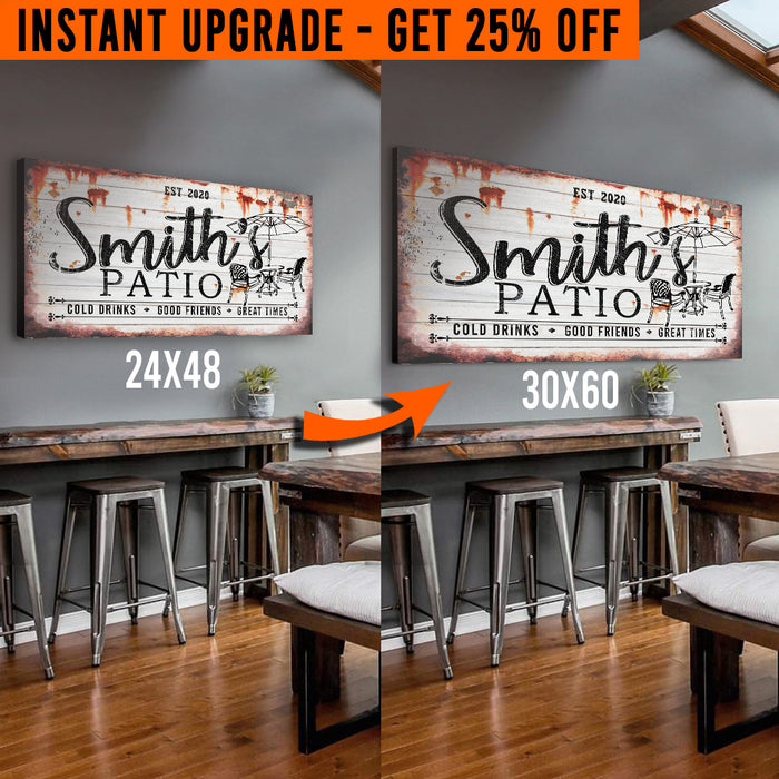 Upgrade Your 48x24 Inches 'Family Patio' (Style 2) Canvas To 60x30 Inches by Tailored Canvases