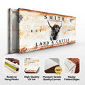 Land And Cattle Rustic Sign II by Tailored Canvases