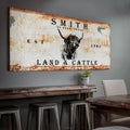 Land And Cattle Rustic Sign II by Tailored Canvases