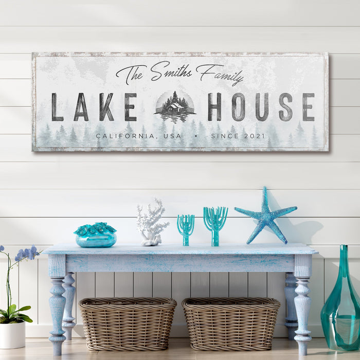 Family Lake House Sign II by Tailored Canvases