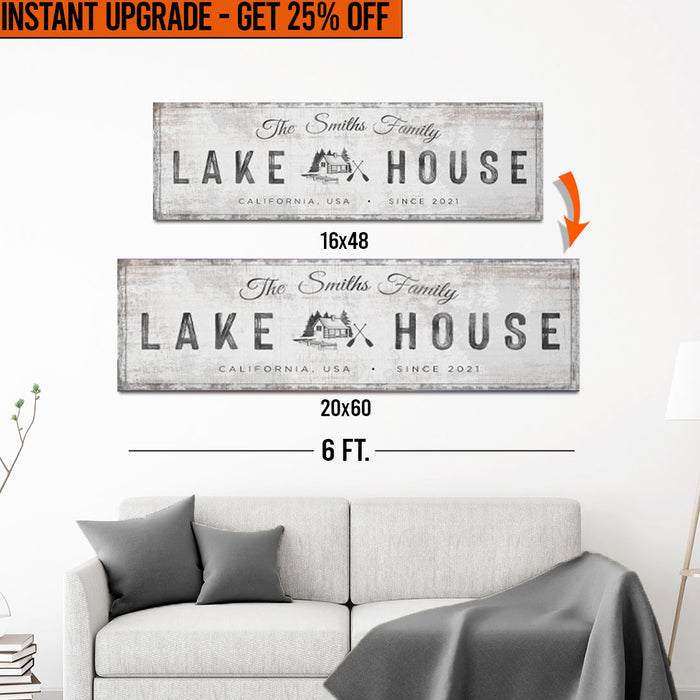 Upgrade Your 16x48 Inches 'Lake House Cabin' (Style 1) Canvas To 20x60 Inches by Tailored Canvases