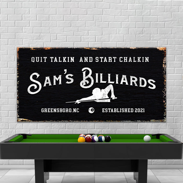 Billiards Room Sign by Tailored Canvases