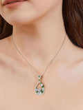 Teardrop Multi-Color Gemstone Pendant Necklace by Fine Color Jewels