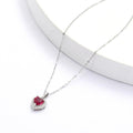 Lab Grown Ruby Heart Necklace by Fine Color Jewels