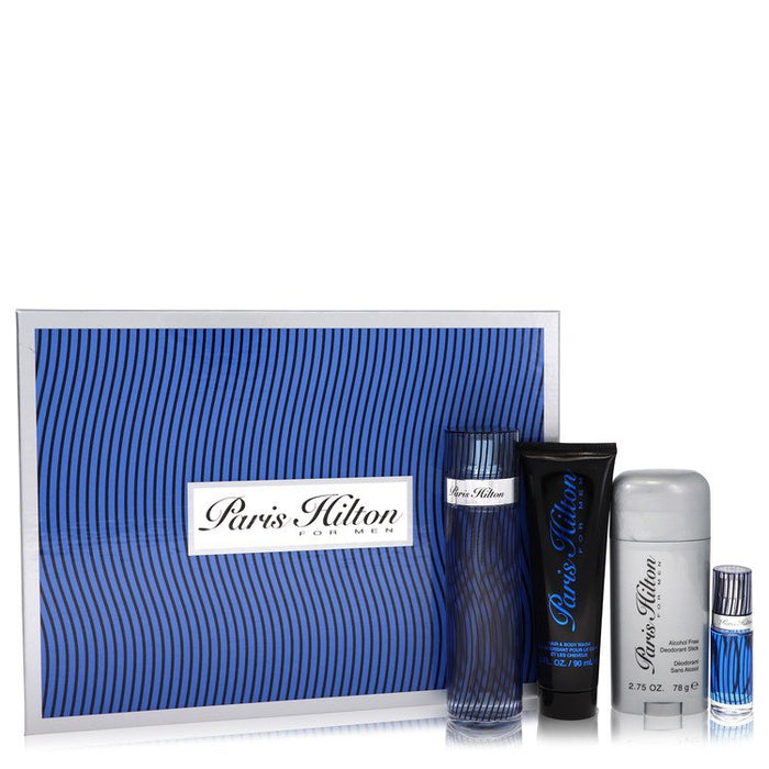 Paris Hilton by Paris Hilton Gift Set -- 3.4 oz Eau De Toilette Spray + 3 oz Body Wash + 2.75 oz Deodorant Stick + .25 Mini EDT Spray for Men by Avera Group