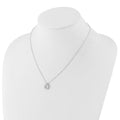 14K White Gold Lab Diamond Open Teardrop Pendant Necklace by Fine Color Jewels